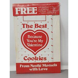 Vintage‎ Nestle Valentines Day Cookie Recipe Card And Bags 1985 NOS